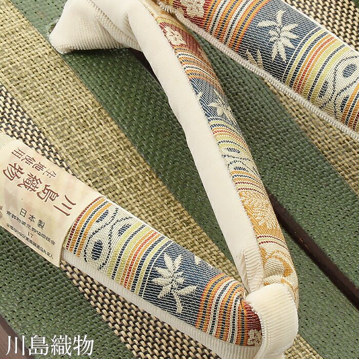 下駄レディース浴衣用ゆかた用シコロ張り焼桐ワイングリーンモーヴブラウンMサイズ全3色桐下駄縞更紗彩小径IROKOMICHI鼻緒太め四角スクエア高級桐下駄しころ調日本製女性女性用げた軽い絹鼻緒川島織龍村裂赤紫緑赤茶おしゃれモダン残暑fs