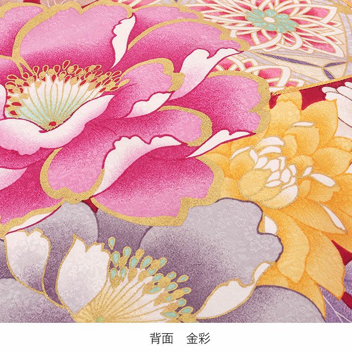 お宮参り着物女の子産着赤牡丹桜菊鞠花七宝花丸藤正絹友禅金駒刺繍金彩新品販売購入きもの祝い着のしめ掛け着初着祝着一つ身服装赤ちゃんベビー芍薬毬まりマリ