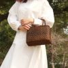 胡桃かごバッグくるみかごバッグ内布あり網代編み大人カゴバッグ持ち手ハンドバッグ軽い弾力しなやかきもの着物浴衣和装上品籠バッグかばんハンドバッグレディースナチュラル素材かごバッグ夏バッグトートバッグおしゃれfs