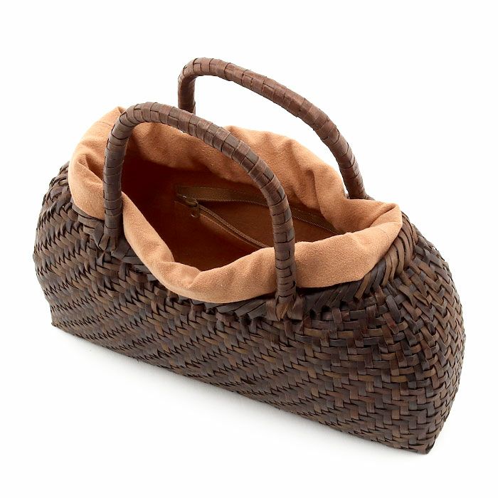胡桃かごバッグくるみかごバッグ内布あり網代編み大人カゴバッグ持ち手ハンドバッグ軽い弾力しなやかきもの着物浴衣和装上品籠バッグかばんハンドバッグレディースナチュラル素材かごバッグ夏バッグトートバッグおしゃれfs