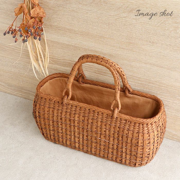 山葡萄かごバッグ山葡萄かごバッグ巾着二重編み大人ブラウンカゴバッグやまぶどう山ぶどう持ち手ハンドバッグきもの着物浴衣和装上品かご巾着籠バッグかばんレディースナチュラル素材かごバッグ夏バッグトートバッグおしゃれfs