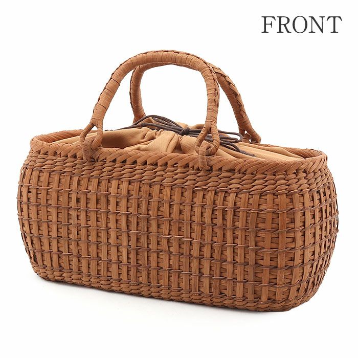 山葡萄かごバッグ山葡萄かごバッグ巾着二重編み大人ブラウンカゴバッグやまぶどう山ぶどう持ち手ハンドバッグきもの着物浴衣和装上品かご巾着籠バッグかばんレディースナチュラル素材かごバッグ夏バッグトートバッグおしゃれfs