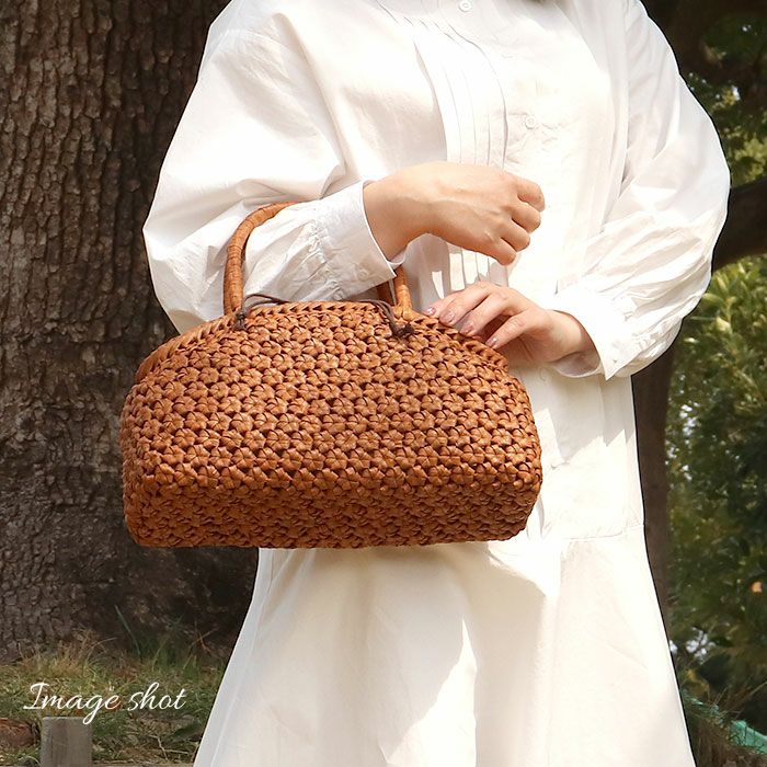 山葡萄かごバッグ山葡萄かごバッグ巾着月型六角花編み大人ブラウンカゴバッグやまぶどう山ぶどう持ち手ハンドバッグきもの着物浴衣和装上品かご巾着籠バッグかばんレディースナチュラル素材かごバッグ夏バッグトートバッグおしゃれfs