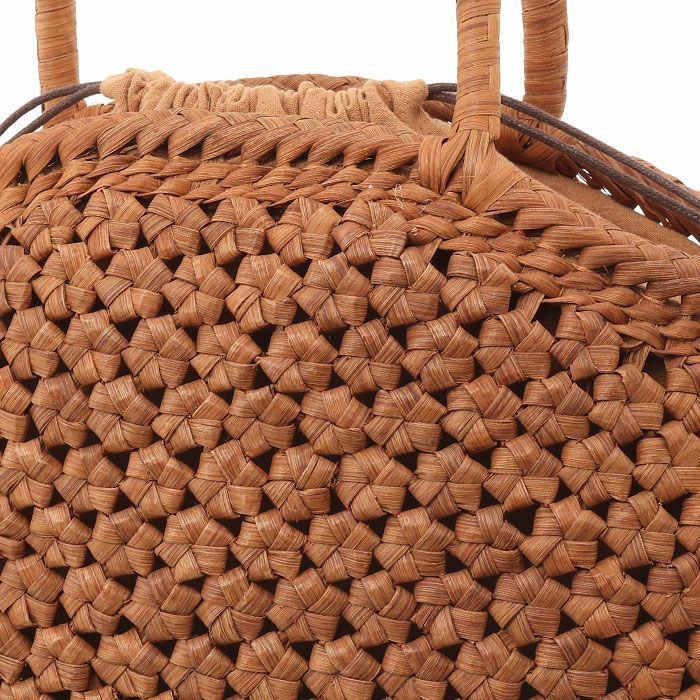 山葡萄かごバッグ山葡萄かごバッグ巾着月型六角花編み大人ブラウンカゴバッグやまぶどう山ぶどう持ち手ハンドバッグきもの着物浴衣和装上品かご巾着籠バッグかばんレディースナチュラル素材かごバッグ夏バッグトートバッグおしゃれfs