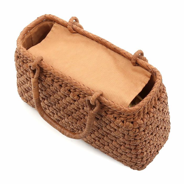 山葡萄かごバッグ山葡萄かごバッグ巾着月型六角花編み大人ブラウンカゴバッグやまぶどう山ぶどう持ち手ハンドバッグきもの着物浴衣和装上品かご巾着籠バッグかばんレディースナチュラル素材かごバッグ夏バッグトートバッグおしゃれfs