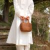 山葡萄かごバッグ山葡萄かごバッグ巾着六角花編み大人ブラウンカゴバッグやまぶどう山ぶどう持ち手ハンドバッグきもの着物浴衣和装上品かご巾着籠バッグかばんレディースナチュラル素材かごバッグ夏バッグトートバッグおしゃれfs