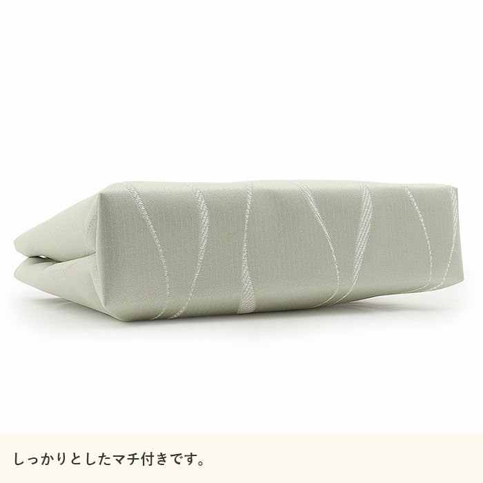 バッグお洒落バッグ尾州織和装バッグ横長手提げバッグ着物和装洋装和洋兼用レディース単品カジュアル用春夏秋冬通年用アイボリーベージュグリーン全3色ジャガード織立涌軽い日本製普段カジュアルバッグおしゃれオシャレ贈り物ギフトfs