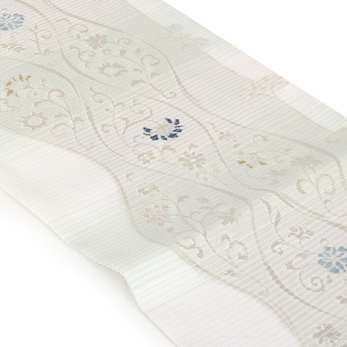 小紋紬色無地御召などのお着物にすぐ使えるお仕立て上がり九寸名古屋帯。春秋冬袷単衣の時期のお着物のお締めいただけます。