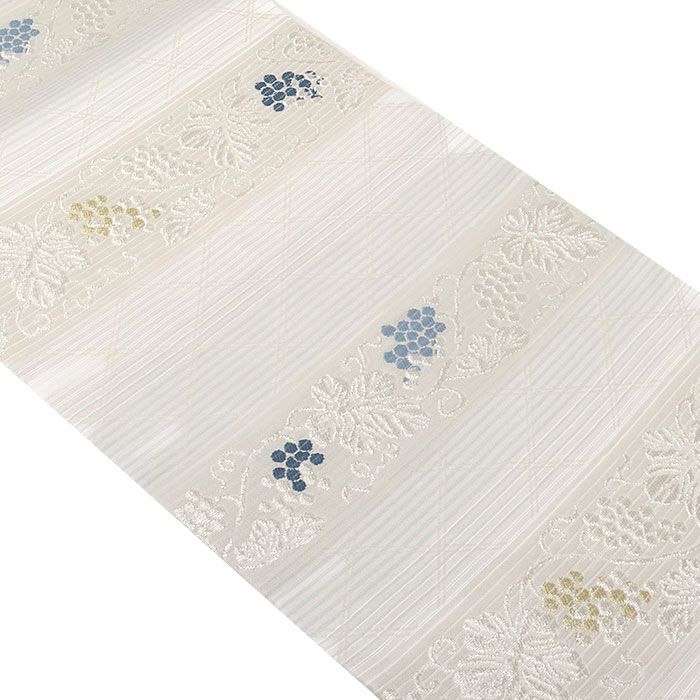 小紋紬色無地御召などのお着物にすぐ使えるお仕立て上がり九寸名古屋帯。春秋冬袷単衣の時期のお着物のお締めいただけます。