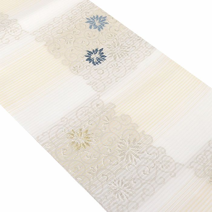 小紋紬色無地御召などのお着物にすぐ使えるお仕立て上がり九寸名古屋帯。春秋冬袷単衣の時期のお着物のお締めいただけます。