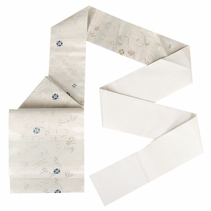 小紋紬色無地御召などのお着物にすぐ使えるお仕立て上がり九寸名古屋帯。春秋冬袷単衣の時期のお着物のお締めいただけます。