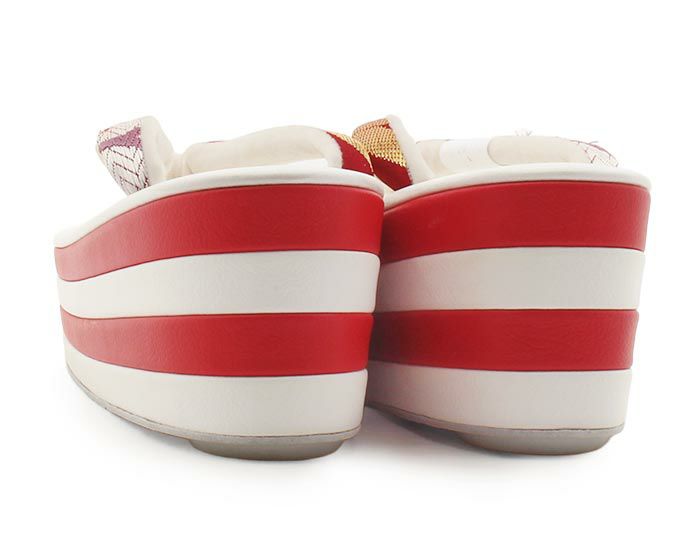 振袖草履成人式草履振袖ぞうり成人用レディース花吹雪Lサイズホワイトレッド白赤華紋正絹帯地合皮4枚芯厚底ハイヒールバイカラー日本製痛くない歩きやすい女性振袖卒業袴振り袖ママ振おしゃれはたち結婚式ぞうり草履fs