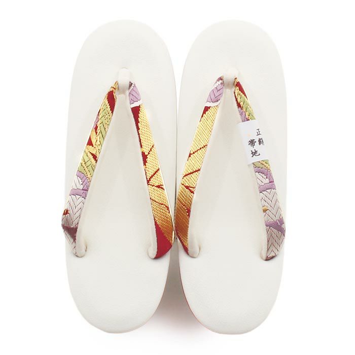 振袖草履成人式草履振袖ぞうり成人用レディース花吹雪Lサイズホワイトレッド白赤華紋正絹帯地合皮4枚芯厚底ハイヒールバイカラー日本製痛くない歩きやすい女性振袖卒業袴振り袖ママ振おしゃれはたち結婚式ぞうり草履fs