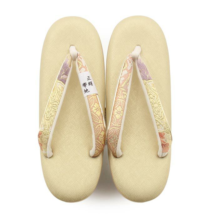 振袖草履成人式草履振袖ぞうり成人用レディース世美庵Lサイズゴールドピンク金桃華紋正絹帯地合皮4枚芯厚底ハイヒールバイカラー日本製優花緒痛くない歩きやすい女性振袖卒業袴振り袖ママ振おしゃれはたち結婚式ぞうり草履fs