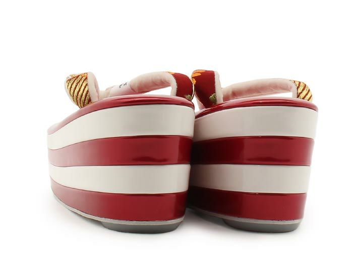 振袖草履成人式草履振袖ぞうり成人用レディース世美庵Mサイズレッドゴールド赤金華紋正絹帯地エナメル合皮4枚芯厚底ハイヒールバイカラー日本製優花緒痛くない歩きやすい女性振袖卒業袴振り袖ママ振おしゃれはたち結婚式草履fs