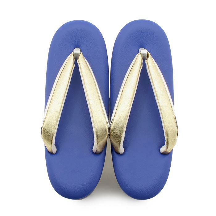 振袖草履成人式草履振袖ぞうり成人用レディース世美庵Mサイズブルーゴールド青金氷割帯地合皮4枚芯厚底ハイヒールバイカラー日本製優花緒痛くない歩きやすい女性振袖卒業袴振り袖ママ振おしゃれはたち結婚式草履fs