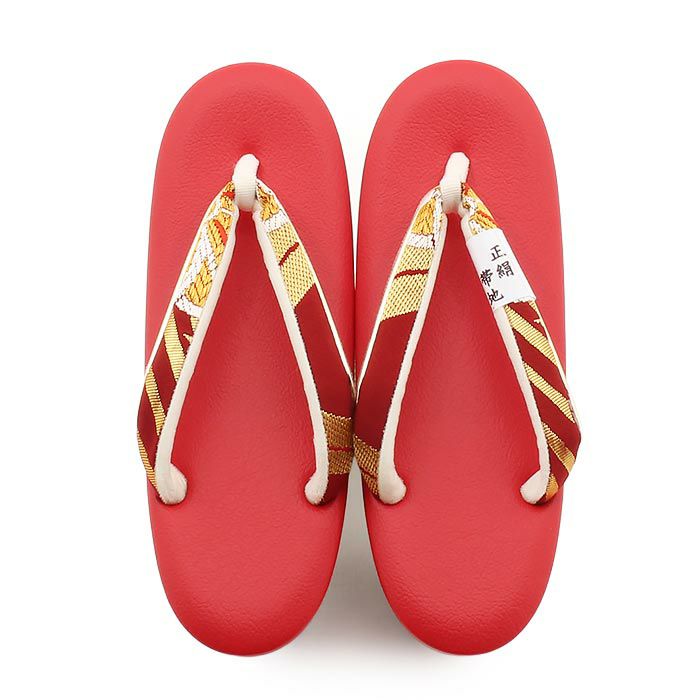 振袖草履成人式草履振袖ぞうり成人用レディース世美庵Mサイズレッドゴールド赤金華紋正絹帯地合皮4枚芯厚底ハイヒールバイカラー日本製優花緒痛くない歩きやすい女性振袖卒業袴振り袖ママ振おしゃれはたち結婚式草履fs