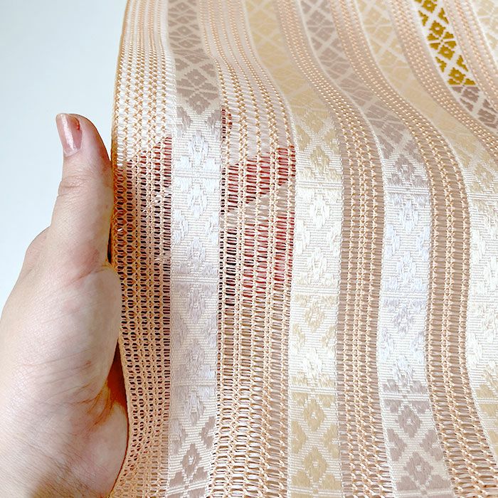 夏帯八寸名古屋帯＜赤香色／名物裂＞正絹羅本場筑前博多織＜福絖織物＞仕立て上がり【帯夏夏用夏名古屋帯夏八寸帯袋名古屋帯夏着物単衣薄物訪問着付け下げ小紋紬浴衣結婚式