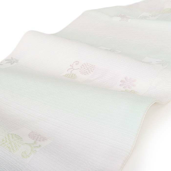 小紋紬色無地御召などのお着物にすぐ使えるお仕立て上がり九寸名古屋帯。春秋冬袷単衣の時期のお着物のお締めいただけます。