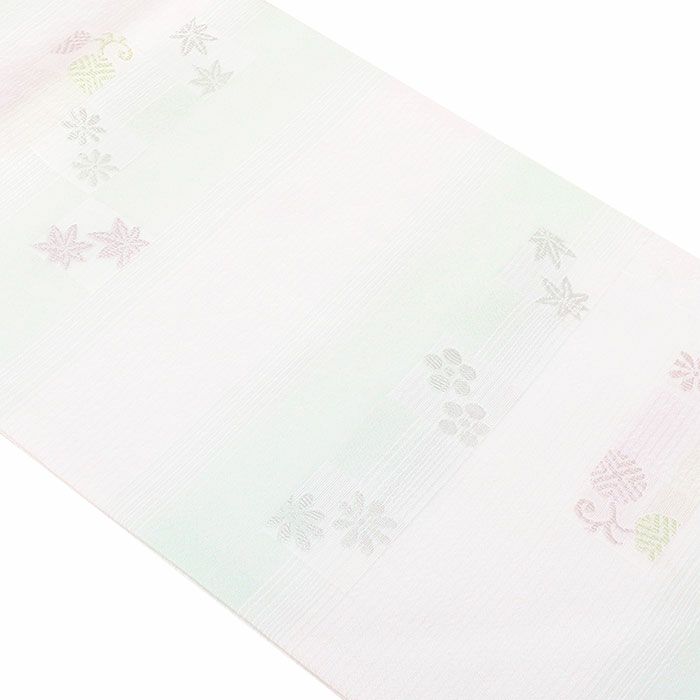 小紋紬色無地御召などのお着物にすぐ使えるお仕立て上がり九寸名古屋帯。春秋冬袷単衣の時期のお着物のお締めいただけます。