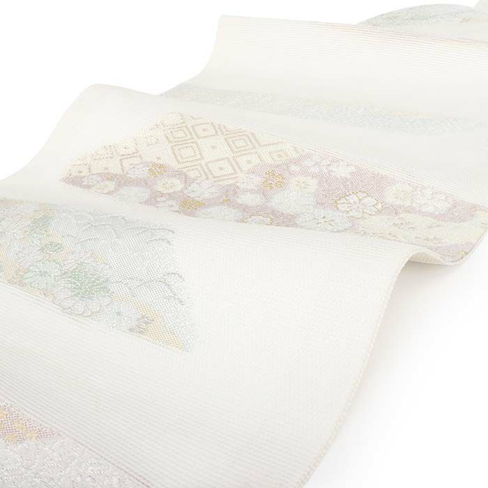 小紋紬色無地御召などのお着物にすぐ使えるお仕立て上がり九寸名古屋帯。春秋冬袷単衣の時期のお着物のお締めいただけます。