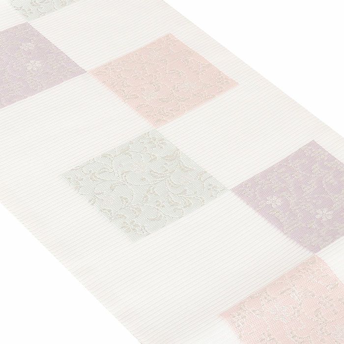 小紋紬色無地御召などのお着物にすぐ使えるお仕立て上がり九寸名古屋帯。春秋冬袷単衣の時期のお着物のお締めいただけます。