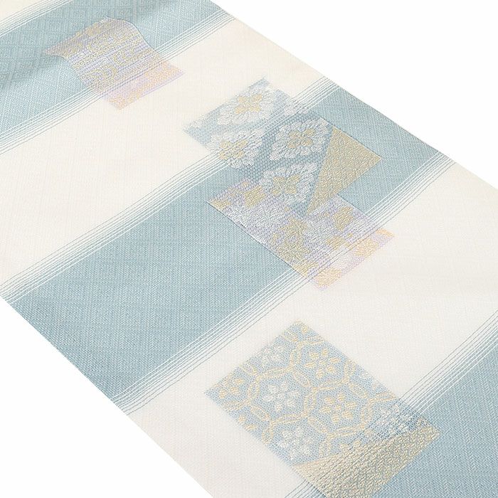 小紋紬色無地御召などのお着物にすぐ使えるお仕立て上がり九寸名古屋帯。春秋冬袷単衣の時期のお着物のお締めいただけます。