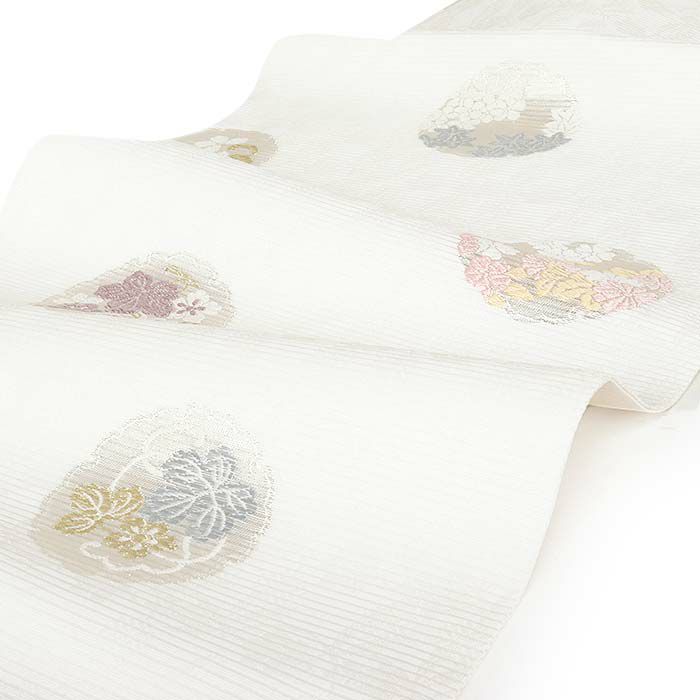 小紋紬色無地御召などのお着物にすぐ使えるお仕立て上がり九寸名古屋帯。春秋冬袷単衣の時期のお着物のお締めいただけます。