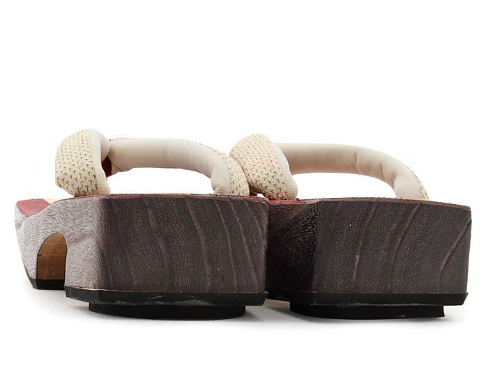 下駄レディース浴衣用ゆかた用シコロ張り焼桐濃ブラウンレッドLサイズ桐下駄縞小紋四角スクエア高級桐下駄しころ調日本製女性女性用げた軽い赤濃茶アイボリーおしゃれモダン残暑fs