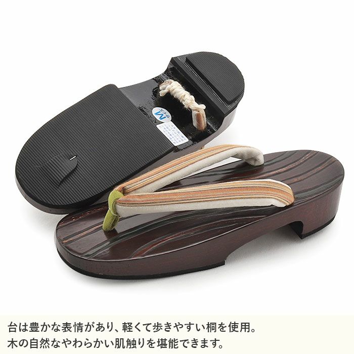下駄レディース浴衣用ゆかた用鎌倉彫濃ブラウンエンジオレンジMサイズ桐下駄よろけ縞彫台高級桐下駄日本製女性女性用げた軽い痛くない歩きやすい右近下駄濃赤茶橙レトロシック古典おしゃれ残暑fs
