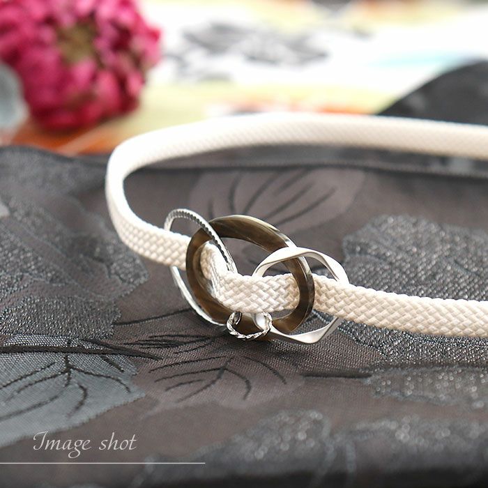 飾り紐リングパーツゆかた紐ホワイトゴールドシルバー白金銀日本製ゆかた浴衣夏着物お洒落着小紋紬メール便対応可普段用カジュアル用小紋紬色無地御召和装通販購入3カラー帯締めお洒落かわいい上品