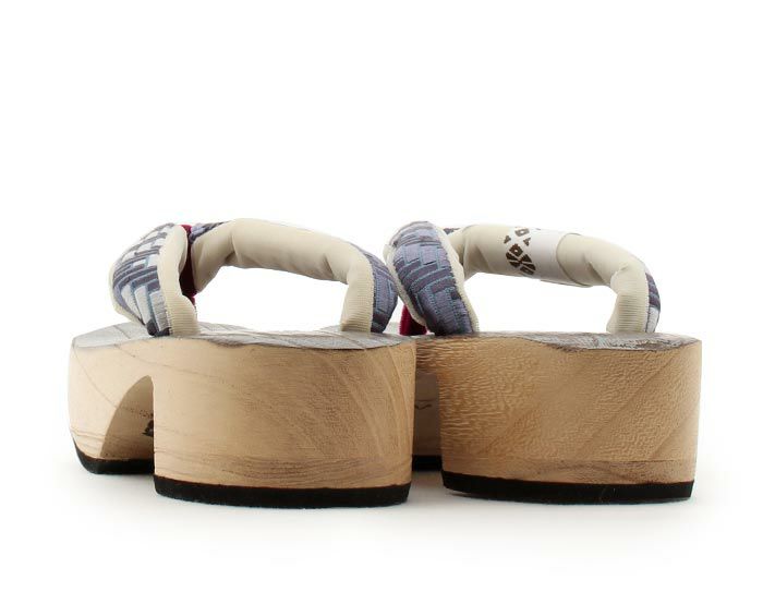 下駄レディース浴衣用ゆかた用焼桐天茶台ブラウンブルーMサイズ桐下駄博多織会津桐幾何学彩小径IROKOMICHI鼻緒太め高級桐下駄日本製女性女性用げた軽い博多織鼻緒焦げ茶紺青紫おしゃれモダン残暑fs