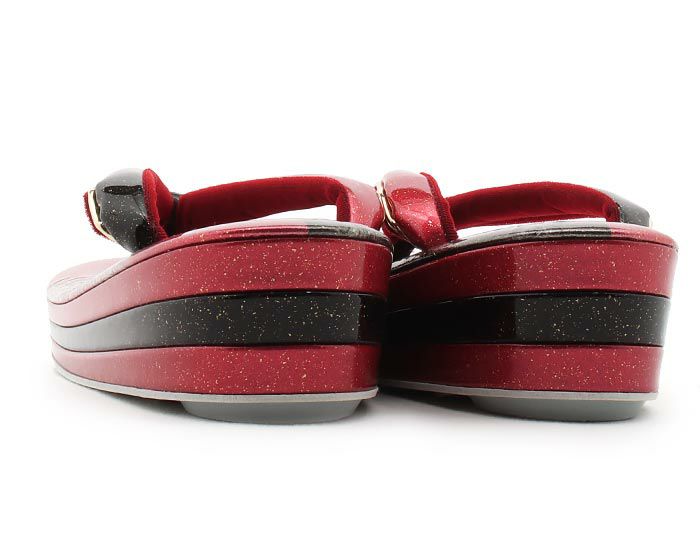 草履成人式振袖用成人用レディースLサイズ赤黒型押しエナメルラメ金彩辻が花3枚芯日本製痛くない歩きやすい女性振袖卒業袴振り袖ママ振おしゃれはたち結婚式ぞうり草履着物草履単品草履だけレッドブラック単品fs