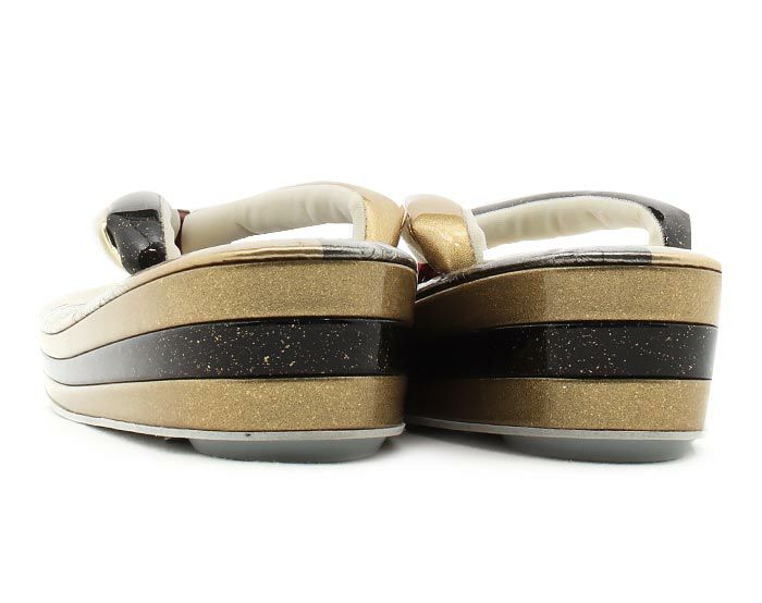 草履成人式振袖用成人用レディースLサイズ金黒型押しエナメルラメ金たたき辻が花3枚芯日本製優花緒痛くない歩きやすい女性振袖卒業袴振り袖ママ振おしゃれはたち結婚式ぞうり草履着物草履単品草履だけゴールドブラック単品fs