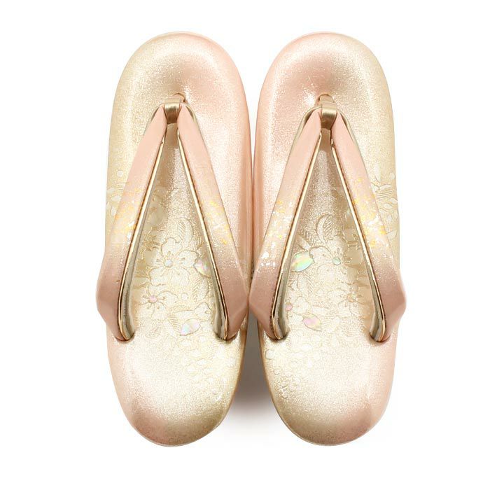 草履留袖用訪問着用レディースMサイズ桃金本革本皮型押し螺鈿細工辻が花金銀たたき2の3枚芯日本製優花緒痛くない歩きやすい女性黒留袖色留袖礼装用フォーマル結婚式ぞうり草履着物草履単品草履だけサーモンピンクゴールド単品fs