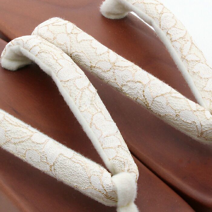 下駄レディース浴衣用ゆかた用茶台ブラック黒ホワイト白洋花レースフリーサイズ全2色桐下駄女性女性用げた軽いフラワーレースかわいいフェミニン残暑