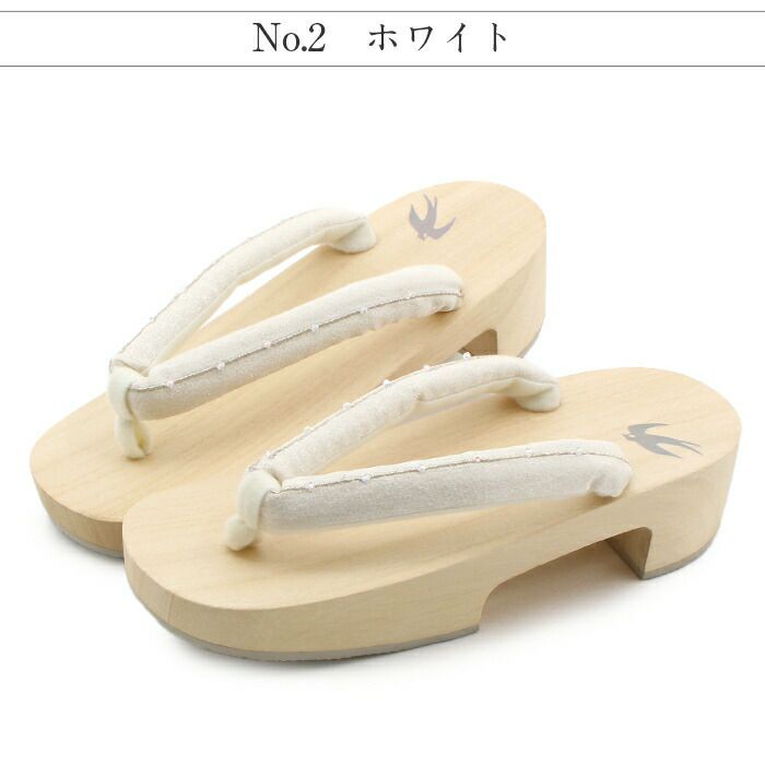 下駄レディース浴衣用ゆかた用白木台ピンクホワイトブルーグレーシルバーラインビーズつばめプリントフリーサイズLサイズ全3色桐下駄女性女性用げた軽いビーズ鼻緒かわいいフェミニン残暑