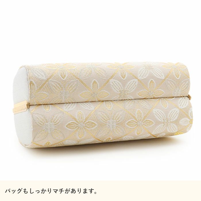 草履バッグセット留袖用訪問着用草履バッグ世美庵Lサイズ金ゴールドアイボリー花紋菱帯地3枚芯日本製優花緒痛くない色留袖礼装用準礼装フォーマル結婚式ぞうり草履草履バック草履バックセット着物fs