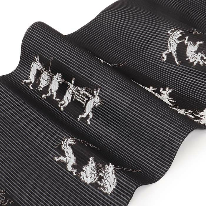 小紋紬色無地御召などのお着物にすぐ使えるお仕立て上がり九寸名古屋帯。春秋冬袷単衣の時期のお着物のお締めいただけます。