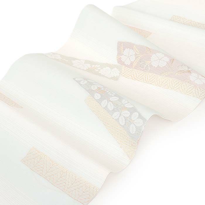 小紋紬色無地御召などのお着物にすぐ使えるお仕立て上がり九寸名古屋帯。春秋冬袷単衣の時期のお着物のお締めいただけます。