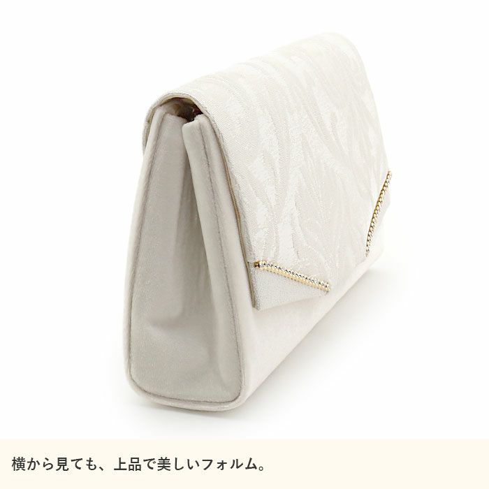 草履バッグセット留袖用訪問着用草履バッグ世美庵Mサイズホワイトシルバー白銀アラベスククラッチチェーン付き2wayベロア3枚芯日本製優花緒痛くない色留袖礼装用準礼装フォーマルセミフォーマル振袖結婚式ぞうり草履草履バックfs