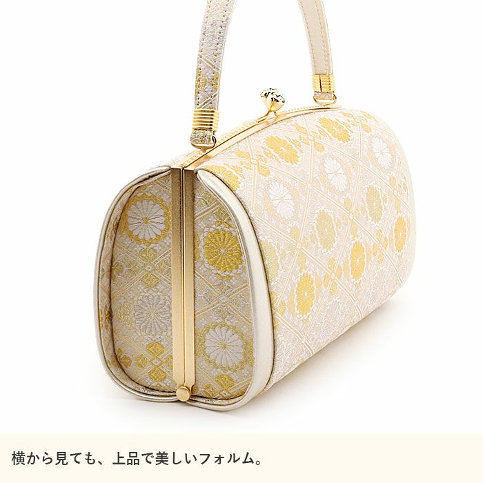 草履バッグセット留袖用訪問着用草履バッグ世美庵LLサイズ大きいサイズゴールド金シャンパンゴールド菊菱正絹袋帯地2枚芯金たたき日本製優花緒痛くない色留袖礼装用フォーマルぞうり草履草履バック草履バックセット着物fs
