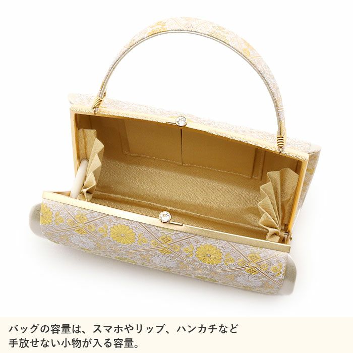 草履バッグセット留袖用訪問着用草履バッグ世美庵LLサイズ大きいサイズゴールド金シャンパンゴールド菊菱正絹袋帯地2枚芯金たたき日本製優花緒痛くない色留袖礼装用フォーマルぞうり草履草履バック草履バックセット着物fs