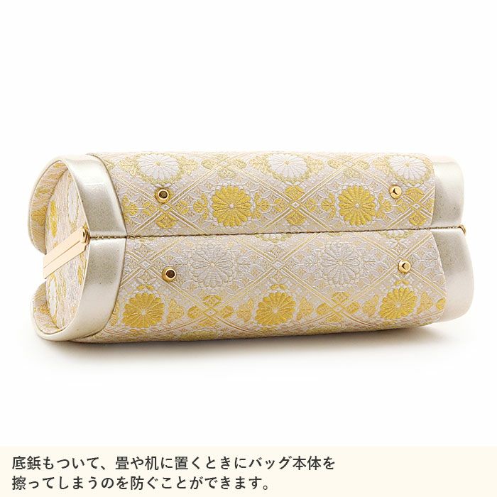草履バッグセット留袖用訪問着用草履バッグ世美庵LLサイズ大きいサイズゴールド金シャンパンゴールド菊菱正絹袋帯地2枚芯金たたき日本製優花緒痛くない色留袖礼装用フォーマルぞうり草履草履バック草履バックセット着物fs