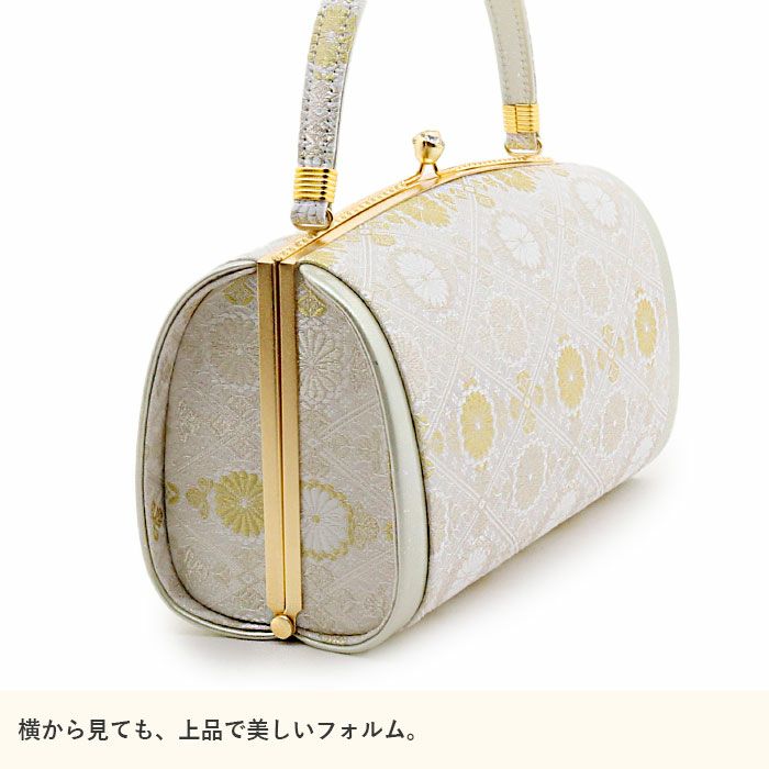 草履バッグセット留袖用訪問着用草履バッグ世美庵Sサイズ小さいサイズシルバー銀菊菱正絹袋帯地2枚芯銀たたき日本製優花緒痛くない色留袖礼装用フォーマルぞうり草履草履バック草履バックセット着物fs