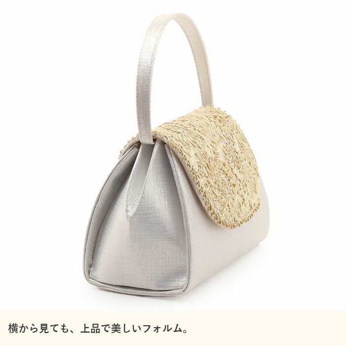 草履バッグセット留袖用訪問着用草履バッグ世美庵Lサイズシルバーゴールドパールコード刺繍3枚芯日本製優花緒2wayかぶせ和洋兼用痛くない色留袖礼装用準礼装フォーマル振袖結婚式パーティーぞうり草履草履バック草履バックセット着物fs