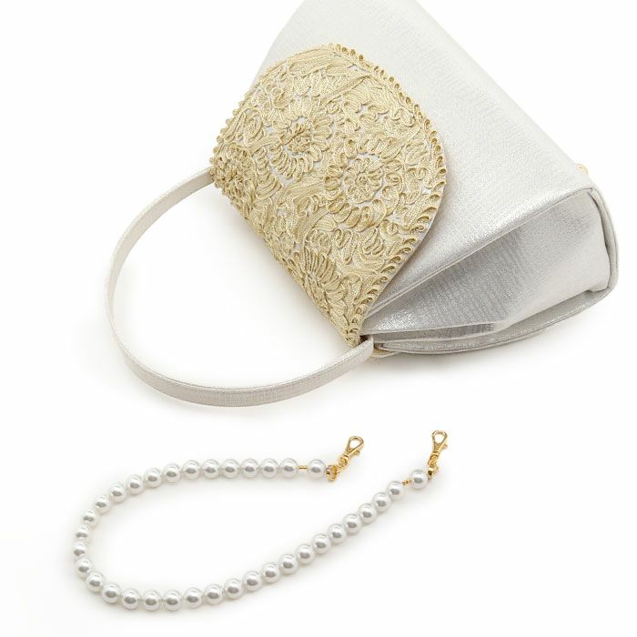 草履バッグセット留袖用訪問着用草履バッグ世美庵Lサイズシルバーゴールドパールコード刺繍3枚芯日本製優花緒2wayかぶせ和洋兼用痛くない色留袖礼装用準礼装フォーマル振袖結婚式パーティーぞうり草履草履バック草履バックセット着物fs
