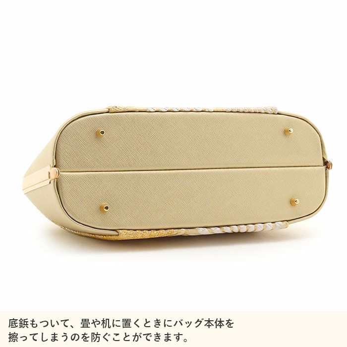 草履バッグセット留袖用訪問着用草履バッグ世美庵Lサイズ金ゴールド変り松菱帯地3枚芯日本製優花緒痛くない色留袖礼装用準礼装フォーマル結婚式ぞうり草履草履バック草履バックセット着物fs