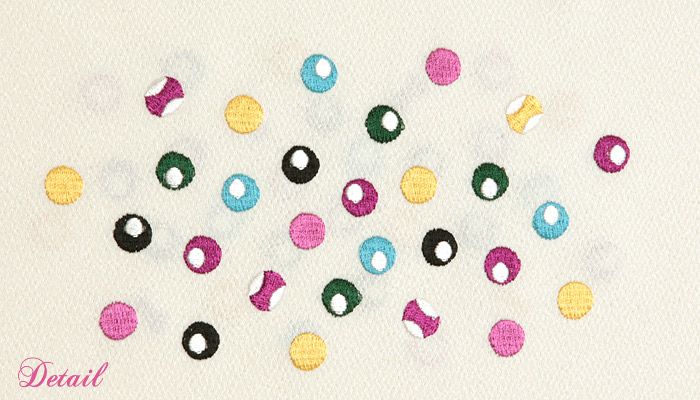 おしゃれ刺繍半衿半襟刺繍ホワイト白ビリヤード玉ビリヤードドット水玉和装カジュアルモダンメール便対応可