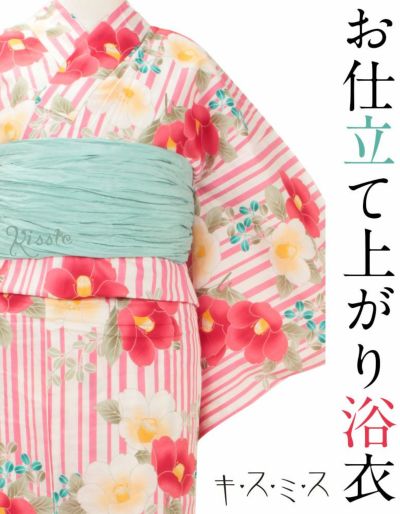 浴衣 単品 《岡重》お仕立て上がり浴衣 ＜クリーム／レトロ椿＞綿100